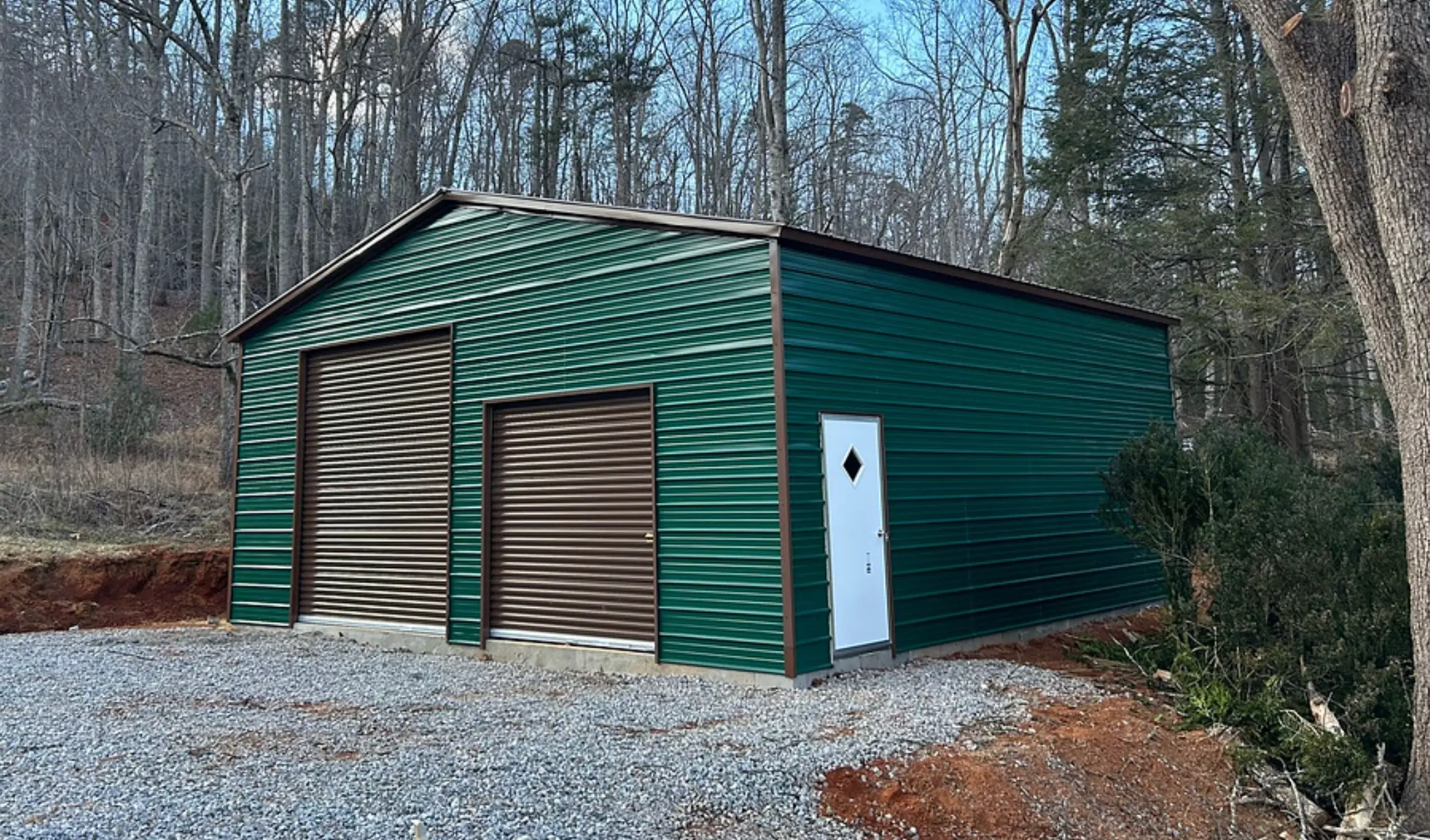 Exterior of completed steel building