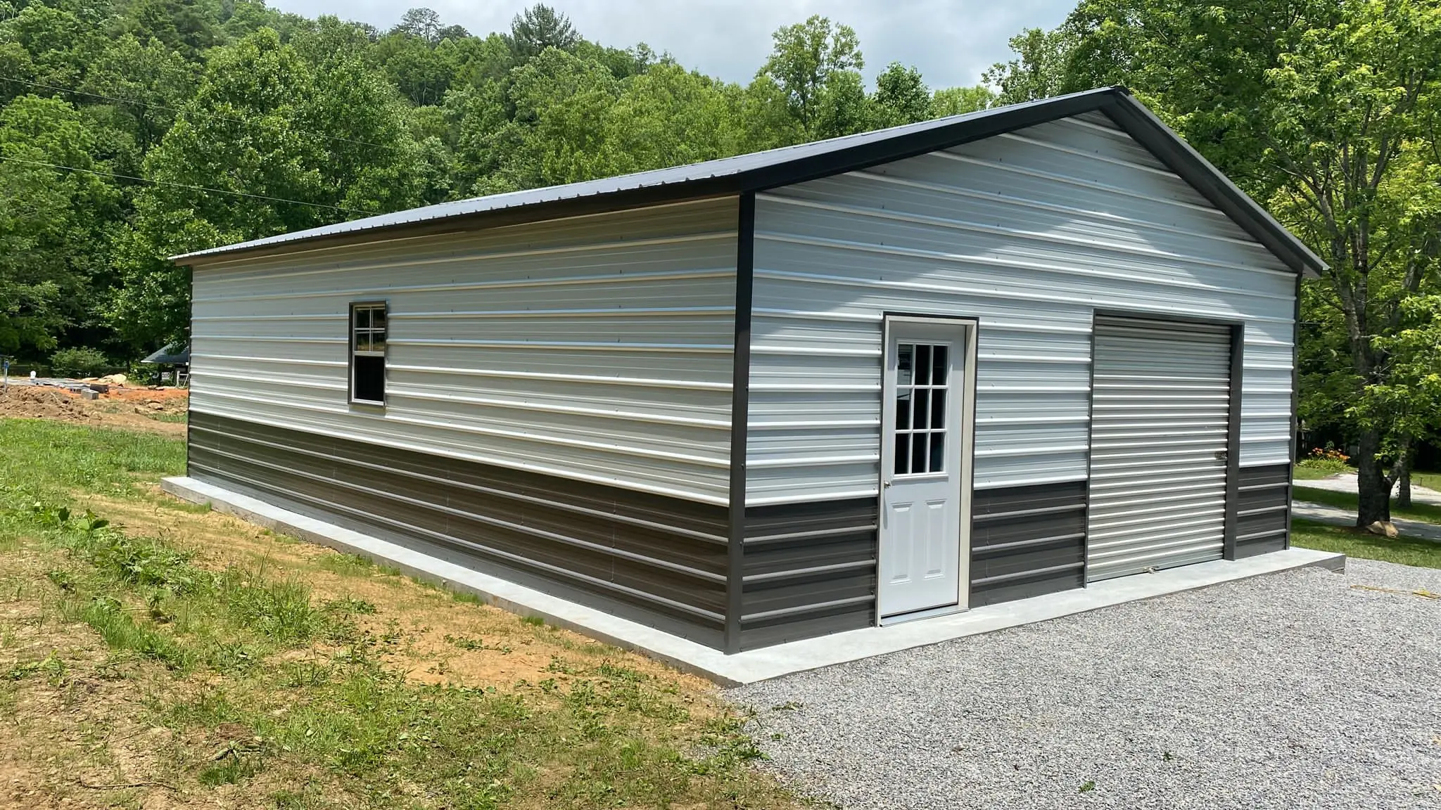 Exterior of completed steel building